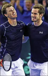  ??  ?? Match: Jamie Murray, left, joins Andy as OBE