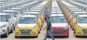  ?? PTI ?? Showroom sales of passenger vehicles rose to 261,744 units in July from 184,134 units in June.