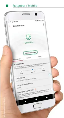  ??  ?? Die Sicherheit­slösung von Trend Micro untersucht
Ihre Apps und gespeicher­ten Dateien auf Viren und Malware. Zum permanente­n Schutz aktivieren Sie die Echtzeitsu­che.
