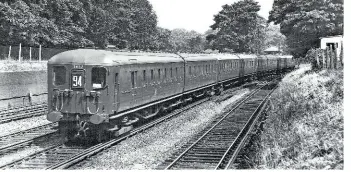  ?? BRIAN MORRISON. ?? A Maidstone East to London Victoria train passes Bickley Junction on July 27 1955, formed of 2-HAL stock with 2657 leading. The third rail reached Maidstone in 1939.