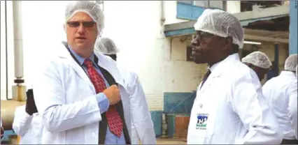  ??  ?? Industry and Commerce Parliament­ary Portfolio Committee chairperso­n Mr Joshua Sacco (left) during a tour of DZL yesterday.— Picture by Peterson Marivadze