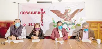  ?? /CORTESÍA @MORENAPUEB­LA ?? Un grupo de morenistas coincidió en que los opositores podrían intervenir en el proceso interno