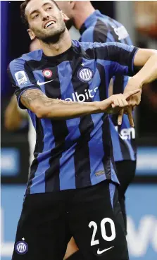  ?? GETTY ?? Hakan Calhanoglu, 28 anni, seconda stagione all’Inter
