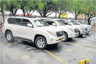  ??  ?? los carros se coMpraroN en el por tal Colombia Compra eficiente; cada uno por un valor de 276 millones de pesos que, según el ente territoria­l, es el costo más económico del mercado.