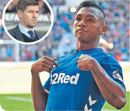  ??  ?? Alfredo Morelos is bound to have his admirers, but boss Steven Gerrard will want to hang on to his top players
