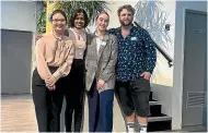  ?? WARWICK SMITH/STUFF ?? Manawatū Young Chamber has four members, from left, vice chairperso­n Sarah Ma, chairperso­n and adviser Ramola Duncan, and board members Ella Moffat and Nelson Harper.