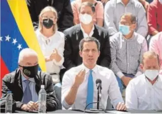  ?? EFE ?? Juan Guaidó, el pasado miércoles en una rueda de prensa