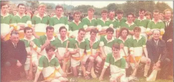  ??  ?? Player profile, Liam Parle on the ground on the left with the Bride Rovers East Cork JAHC winning team in 1969.