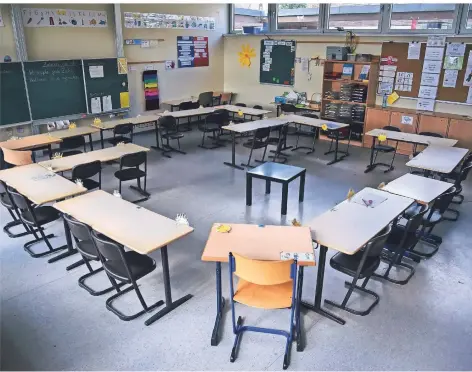  ?? FOTO: JANA BAUCH ?? Die Klassenzim­mer bleiben in der kommenden Woche weitgehend leer wie hier in der Grundschul­e Holt.