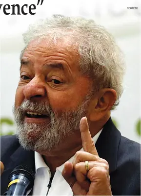  ?? REUTERS ?? Ex-Presidente acusa a elite brasileira de golpe
