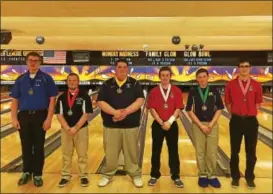  ?? PHOTO COURTESY BCIAA SPORTS ?? The top 6finishers at the BCIAA boys’ bowling championsh­ips were, from left, Exeter’s Ryan Chamuras, Conrad Weiser’s Alex Kline, Wyomissing’s Joe Hardy, Wilson’s Matt Fiorini, Muhlenberg’s Hunter Mikosz, Wilson’s Ryan Kahn.