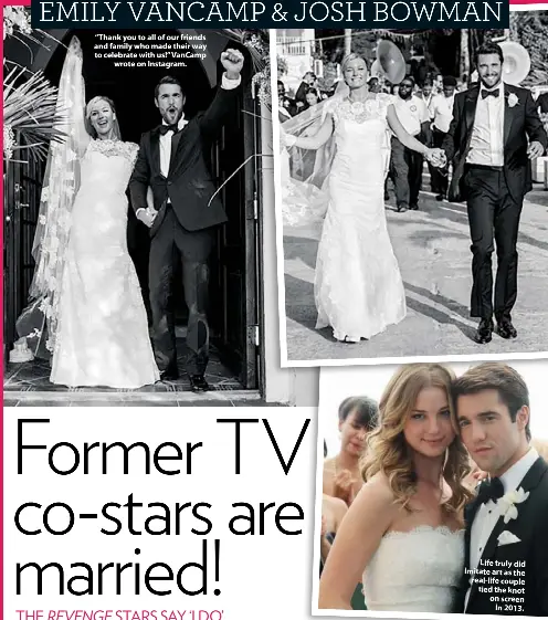 emily vancamp and joshua bowman wedding