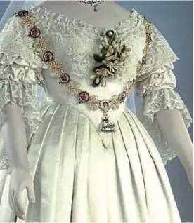  ??  ?? The start of a fashion: Queen Victoria’s white wedding dress