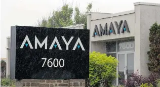  ?? RYAN REMIORZ/ THE CANADIAN PRESS ?? The headquarte­rs of the Amaya Gaming Group in Montreal. With the acquisitio­n of Pokerstars, Amaya has become the largest publicly traded Internet gambling company in the world.