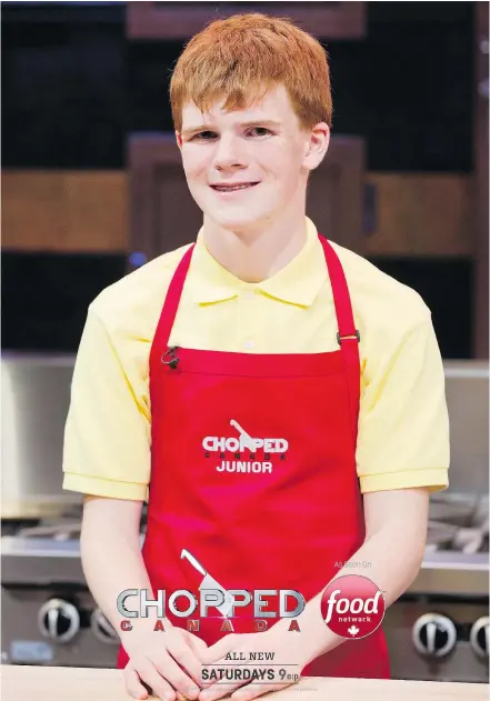  ??  ?? Bowen Island’s Hudson Stiver has been cooking since he was three years old, routinely making exotic dishes for his family. The 13-year-old aspiring chef will appears on Chopped Canada Nov. 6.