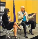  ??  ?? Clark County Commission­er and gubernator­ial candidate Steve Sisolak answers questions about reproducti­ve freedom at a forum Thursday held by NARAL Pro-choice Nevada.