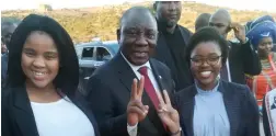  ??  ?? MOVEMENT: Peace ambassador­s with President Cyril Ramaphosa. The youth are voicing their concerns over peace and security directly to the president.