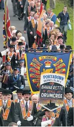  ??  ?? DRUMCREE Orangemen head to barricade