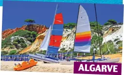  ??  ?? ALGARVE Cut price: (Clockwise from top) Patitiri Bay on Alonissos island, sailing boats on an Algarve beach, Aquaventur­e waterpark in Dubai, Puerto de Mogan on Gran Canaria, skiing in La Plagne