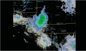  ??  ?? A still image from a radar screen video captured by the National Weather Service office in San Diego, California, on Wednesday. Photograph: Handout/Reuters