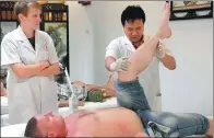  ?? PROVIDED TO CHINA DAILY ?? A Russian patient receives traditiona­l Chinese medicine therapy at a hospital in Sanya, Hainan province, in February.