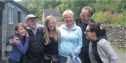  ??  ?? TIGHT-KNIT FAMILY: Three Gosschalk generation­s, from left to right: Beth, Bernard, Emma, Margaid, Alan and Gail.