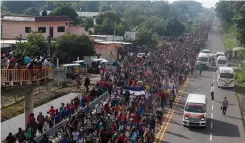  ?? | AP | Moises Castillo ?? A group of Honduran migrants in Ciudad Hidalgo, Mexico.