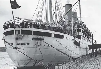  ?? FILE ?? The ‘Empire Windrush’ brought the first post-war Caribbean migrants to London. It docked at Tilbury on June 22, 1948.