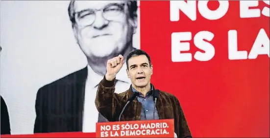  ?? ALEJANDRO MARTÍNEZ VÉLEZ / EP ?? El president del Govern central, Pedro Sánchez, va protagonit­zar ahir el míting central del PSOE a la localitat de Getafe, epicentre del Gran Sud