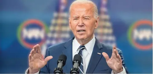  ?? IMAGO ?? US-Präsident Joe Biden macht klar deutlich, dass man Israel gegen den Iran zur Seite stehen werde