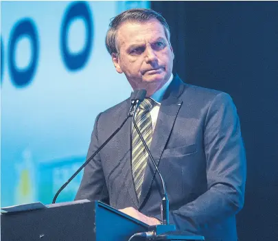  ?? Dpa ?? Bolsonaro, en la apertura de un congreso en San Pablo