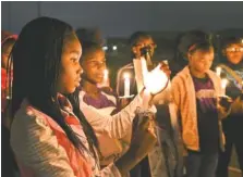  ?? STAFF FILE PHOTO ?? Several people gathered to memorializ­e Zoie Nash in November. Nash was one of six Woodmore Elementary students killed in a bus crash.