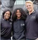  ??  ?? n EMERGING STAR: Gideon Orena (c) with Lewis Moody and Maggie Alphonsi
onEdition