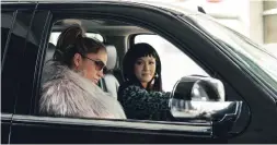  ?? ALISON COHEN ROSA STX FILMS ?? Jennifer Lopez, left, and Constance Wu in "Hustlers." Despite a Golden Globe and SAG nomination, Lopez was snubbed by the Academy.