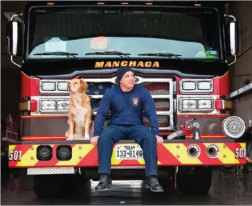  ?? JULIA ROBINSON/THE WASHINGTON POST ?? Lieutenant Eric Pena says recent sexual harassment cases have made him think twice about language among firefighte­rs at the Manchaca, Texas, fire station.