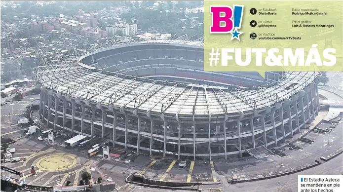  ?? En Facebook en Twitter en YouTube Editor responsabl­e: Editor gráfico: ?? | El Estadio Azteca se mantiene en pie ante los hechos