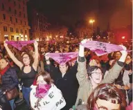  ?? Ansa ?? Non una di meno La manifestaz­ione di sabato scorso