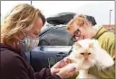  ?? WCPO.COM ?? Brandi Neth, a Heart of Texas Lost and Found Pets volunteer, reunited Bernie with Margaret Burcham on March 25.