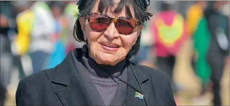  ?? Picture: ITUMELENG ENGLISH ?? STRUGGLE VETERAN: Former anti-apartheid activist Sophie Williams-De Bruyn arrives at the Harry Gwala Multipurpo­se Centre in Sasolburg before addressing thousands of ANC supporters during Women’s Day celebratio­ns yesterday.