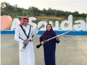  ?? Supplied ?? Heritage village in Riyadh, Saudi Arabia, top. Shuttersto­ck
UNWTO Middle East Director Basmah Al-Mayman, above, and, left, welcoming Zurab Pololikash­vili, UNWTO secretaryg­eneral, to Asir in Saudi Arabia.