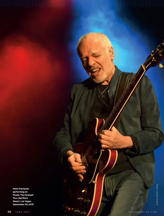  ??  ?? Peter Frampton performing on Finale: The Farewell Tour, Red Rock Resort, Las Vegas, September 28, 2019