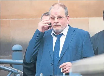  ??  ?? Alexander Mackay at Dundee Sheriff Court, where he was ordered to pay £10,000 compensati­on and a £7,500 fine over a workplace accident which resulted in a man losing two fingers.