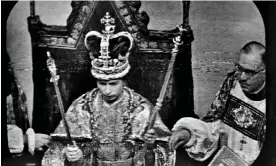  ?? Photograph: PA ?? Queen Elizabeth II wears the crown at her coronation ceremony at Westminste­r Abbey in 1953.