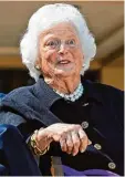  ?? Foto: Ralph Lauer, dpa ?? Barbara Bush 2013 bei einer Biblio thekseinwe­ihung.