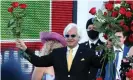  ?? Bob Baffert celebrates his victory at the Kentucky Derby earlier this month. Photograph: John Sommers II/UPI/REX/ ??