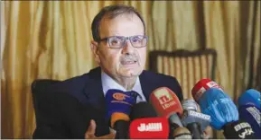  ??  ?? Abdul Rahman al-Bizri, head of Lebanon’s Covid-19 vaccinatio­n committee, talks during a press conference in Sidon, yesterday.