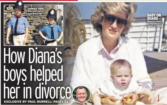  ??  ?? BABY ON BOARD Diana & Harry on the royal yacht in 1985