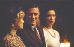  ?? CLAIRE FOLGER/ANNAPURNA PICTURES ?? From left, Bella Heathcote stars as Olive Byrne, Luke Evans as Dr. William Marston and Rebecca Hall as Elizabeth Marston in “Professor Marston and the Wonder Women.”