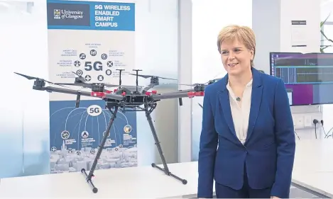  ?? Picture: Getty. ?? First Minister Nicola Sturgeon during a visit to the School of Engineerin­g at Glasgow University.