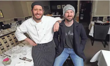  ?? MIKE DE SISTI / MILWAUKEE JOURNAL SENTINEL ?? Like Minds Brewing Co. owners Justin Aprahamian (left) and John Lavelle are shown at Aprahamian’s Sanford Restaurant in 2016. The pair decided to call it quits instead of starting anew after selling its facility earlier this year.